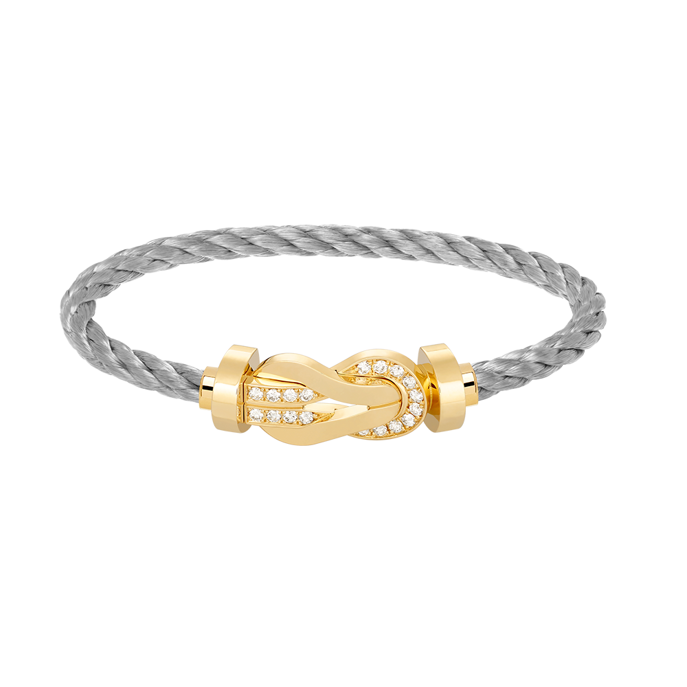[Vicky]CHANCE LARGE 8 FIGURE BUCKLE HALF DIAMOND BRACELET GOLD