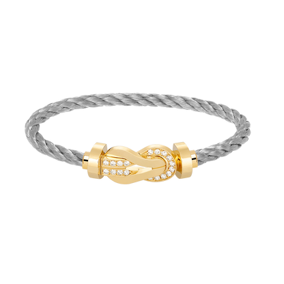 [Vicky]CHANCE LARGE 8 FIGURE BUCKLE HALF DIAMOND BRACELET GOLD