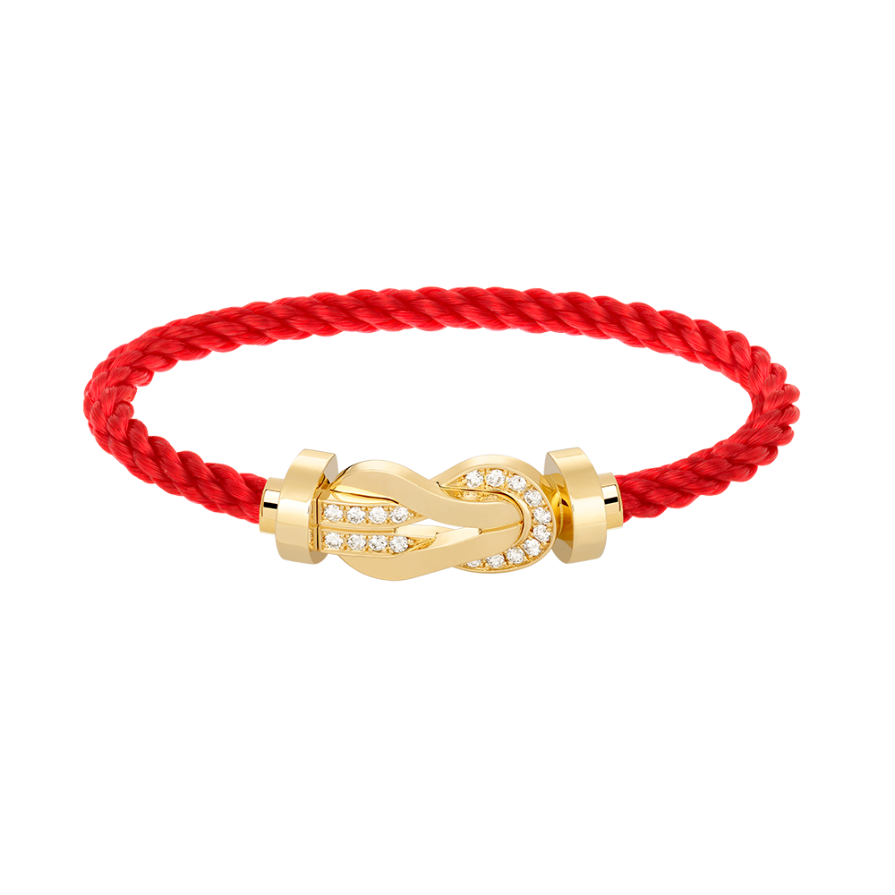 [Vicky]CHANCE LARGE 8 FIGURE BUCKLE HALF DIAMOND BRACELET GOLD