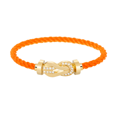 [Vicky]CHANCE LARGE 8 FIGURE BUCKLE HALF DIAMOND BRACELET GOLD