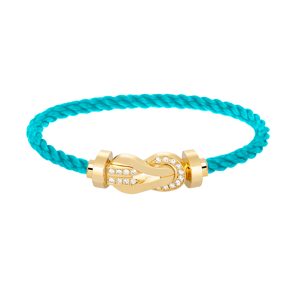 [Vicky]CHANCE LARGE 8 FIGURE BUCKLE HALF DIAMOND BRACELET GOLD
