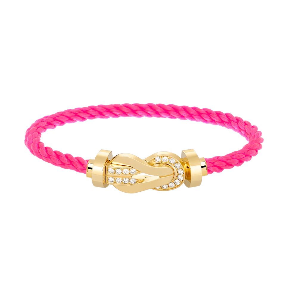 [Vicky]CHANCE LARGE 8 FIGURE BUCKLE HALF DIAMOND BRACELET GOLD