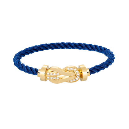 [Vicky]CHANCE LARGE 8 FIGURE BUCKLE HALF DIAMOND BRACELET GOLD