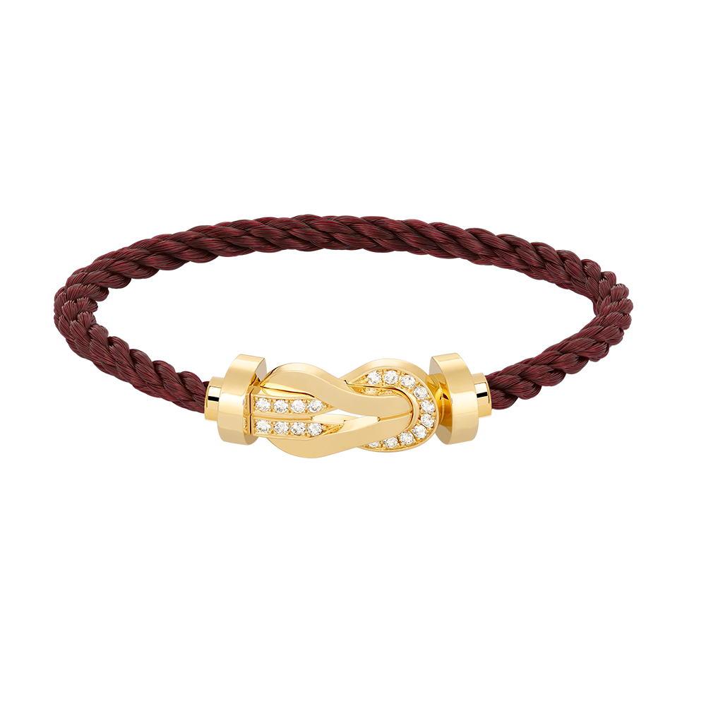[Vicky]CHANCE LARGE 8 FIGURE BUCKLE HALF DIAMOND BRACELET GOLD