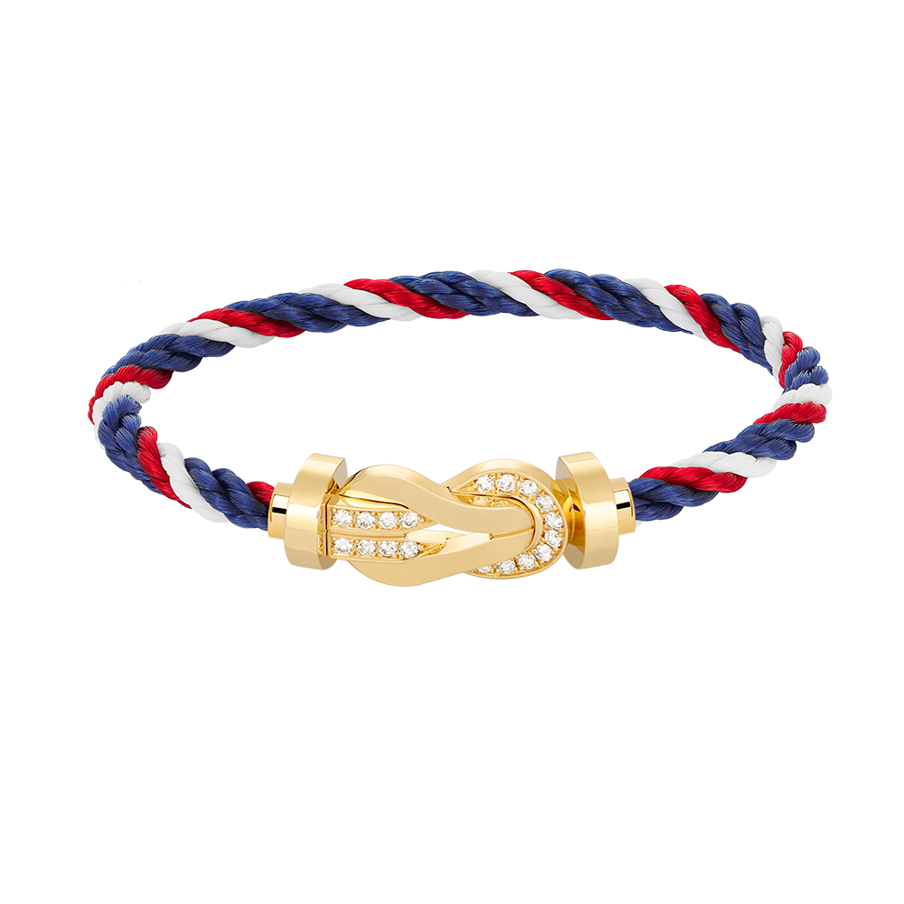 [Vicky]CHANCE LARGE 8 FIGURE BUCKLE HALF DIAMOND BRACELET GOLD