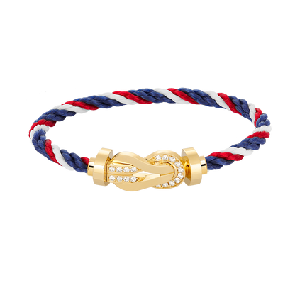 [Vicky]CHANCE LARGE 8 FIGURE BUCKLE HALF DIAMOND BRACELET GOLD