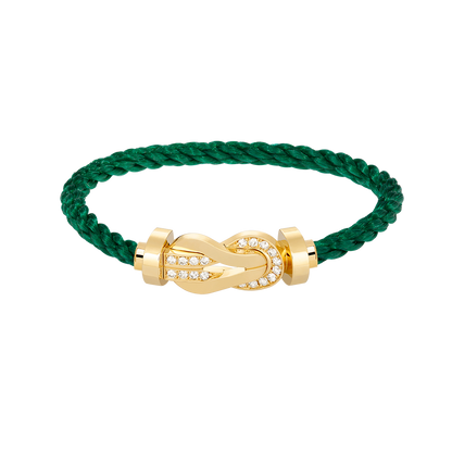 [Vicky]CHANCE LARGE 8 FIGURE BUCKLE HALF DIAMOND BRACELET GOLD