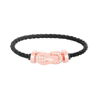 [Vicky]CHANCE LARGE 8 FIGURE BUCKLE HALF DIAMOND BRACELET ROSE GOLD