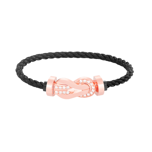 [Vicky]CHANCE LARGE 8 FIGURE BUCKLE HALF DIAMOND BRACELET ROSE GOLD