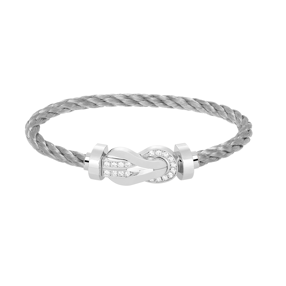 [Vicky]CHANCE LARGE 8 FIGURE BUCKLE HALF DIAMOND BRACELET SILVER