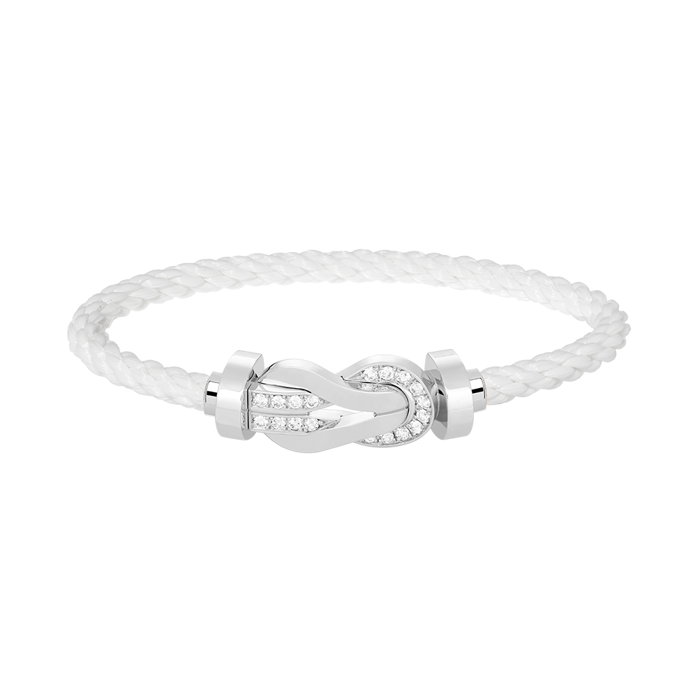 [Vicky]CHANCE LARGE 8 FIGURE BUCKLE HALF DIAMOND BRACELET SILVER