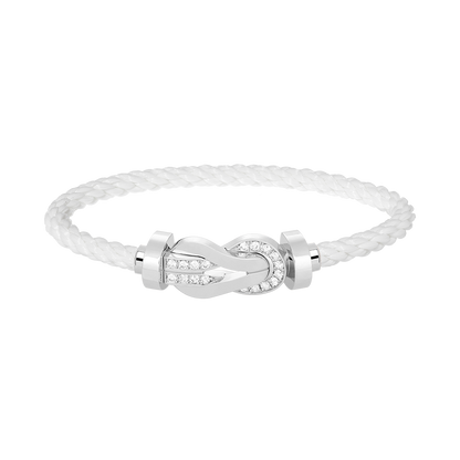 [Vicky]CHANCE LARGE 8 FIGURE BUCKLE HALF DIAMOND BRACELET SILVER