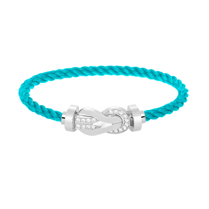 [Vicky]CHANCE LARGE 8 FIGURE BUCKLE HALF DIAMOND BRACELET SILVER
