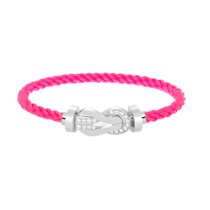 [Vicky]CHANCE LARGE 8 FIGURE BUCKLE HALF DIAMOND BRACELET SILVER