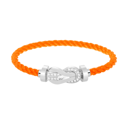 [Vicky]CHANCE LARGE 8 FIGURE BUCKLE HALF DIAMOND BRACELET SILVER