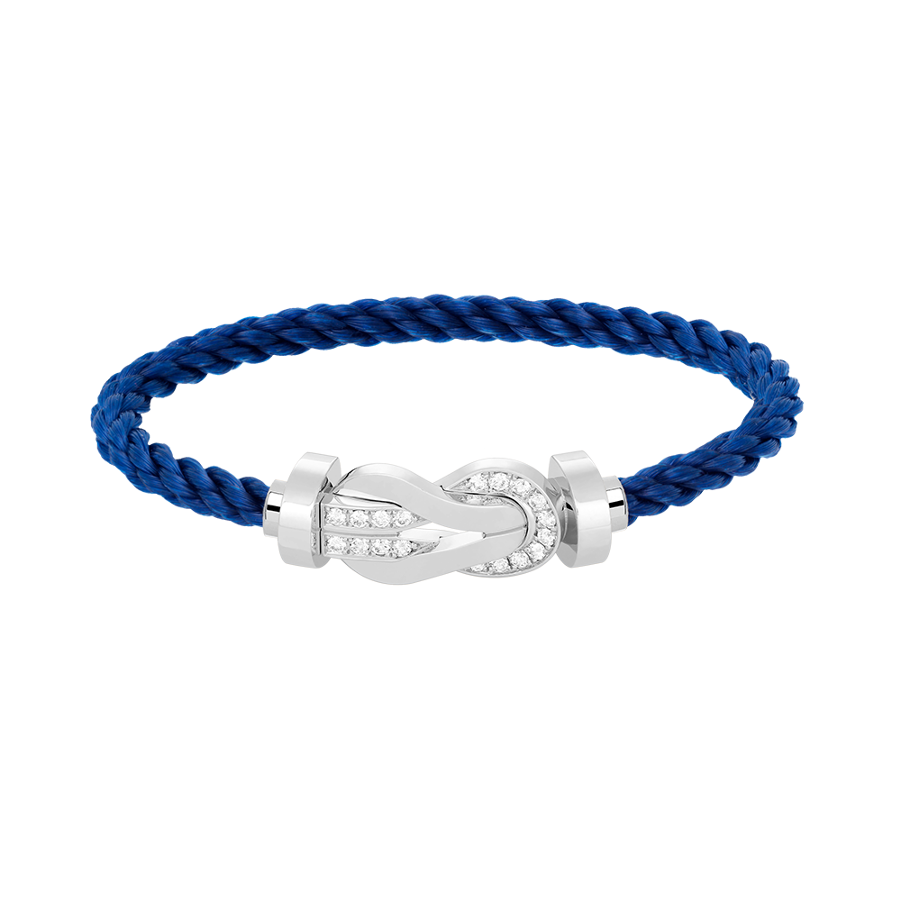 [Vicky]CHANCE LARGE 8 FIGURE BUCKLE HALF DIAMOND BRACELET SILVER