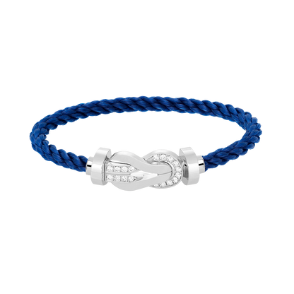 [Vicky]CHANCE LARGE 8 FIGURE BUCKLE HALF DIAMOND BRACELET SILVER
