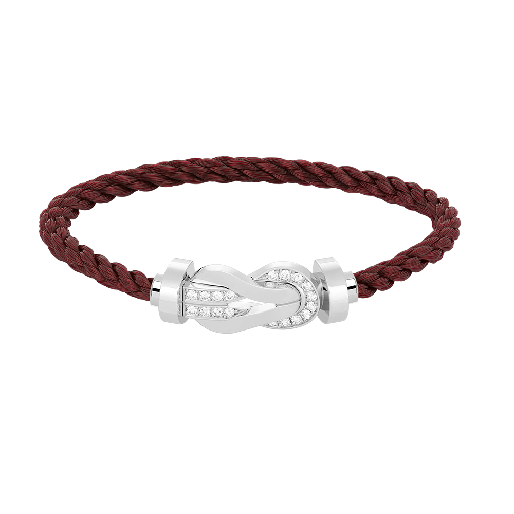 [Vicky]CHANCE LARGE 8 FIGURE BUCKLE HALF DIAMOND BRACELET SILVER
