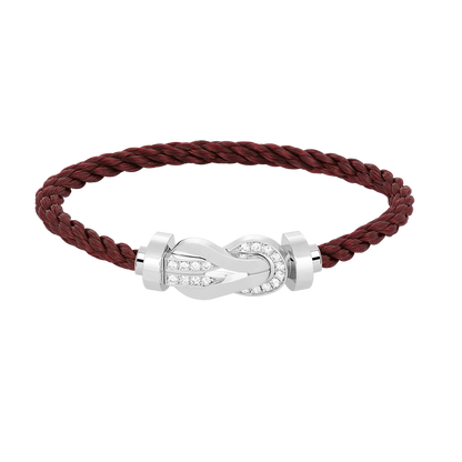 [Vicky]CHANCE LARGE 8 FIGURE BUCKLE HALF DIAMOND BRACELET SILVER