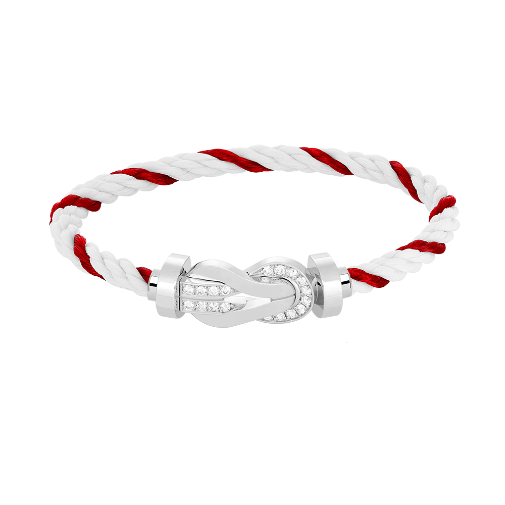 [Vicky]CHANCE LARGE 8 FIGURE BUCKLE HALF DIAMOND BRACELET SILVER