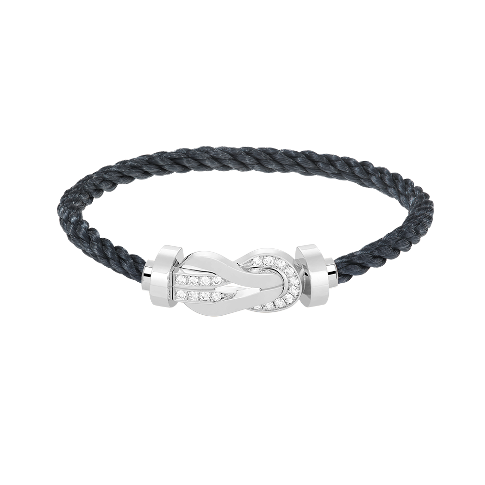 [Vicky]CHANCE LARGE 8 FIGURE BUCKLE HALF DIAMOND BRACELET SILVER