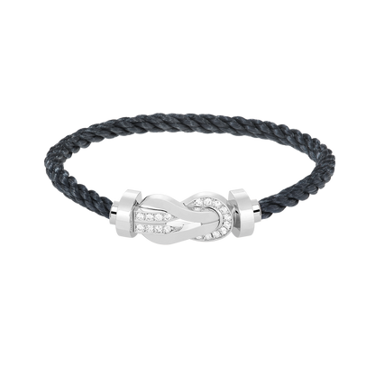 [Vicky]CHANCE LARGE 8 FIGURE BUCKLE HALF DIAMOND BRACELET SILVER