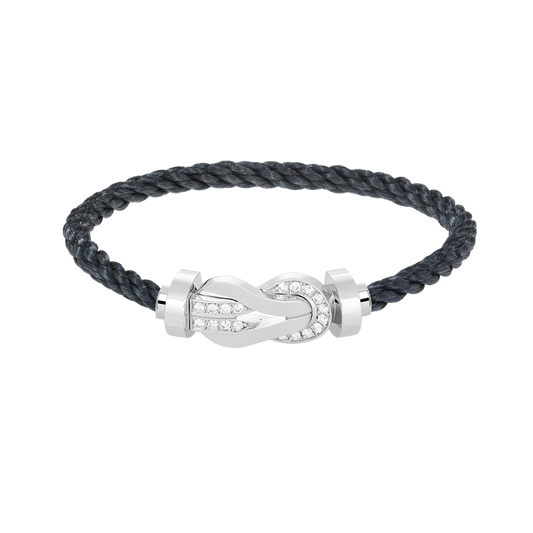 [Vicky]CHANCE LARGE 8 FIGURE BUCKLE HALF DIAMOND BRACELET SILVER