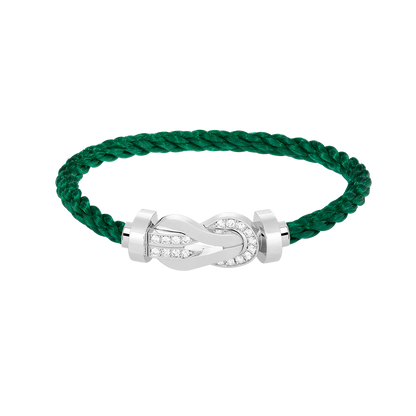[Vicky]CHANCE LARGE 8 FIGURE BUCKLE HALF DIAMOND BRACELET SILVER
