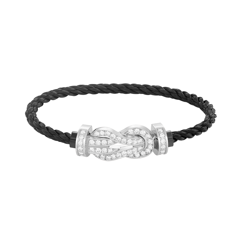 [Vicky]CHANCE LARGE 8 FIGURE BUCKLE FULL DIAMOND BRACELET SILVER