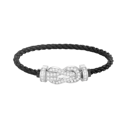 [Vicky]CHANCE LARGE 8 FIGURE BUCKLE FULL DIAMOND BRACELET SILVER
