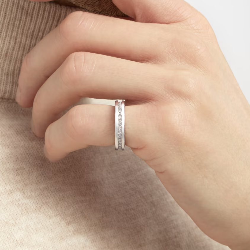[Vicky]ZERO 1 ONE-BAND PAVED DIAMONDS ON THE SPIRAL RING