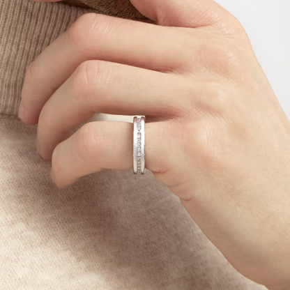 [Vicky]ZERO 1 ONE-BAND PAVED DIAMONDS ON THE SPIRAL RING