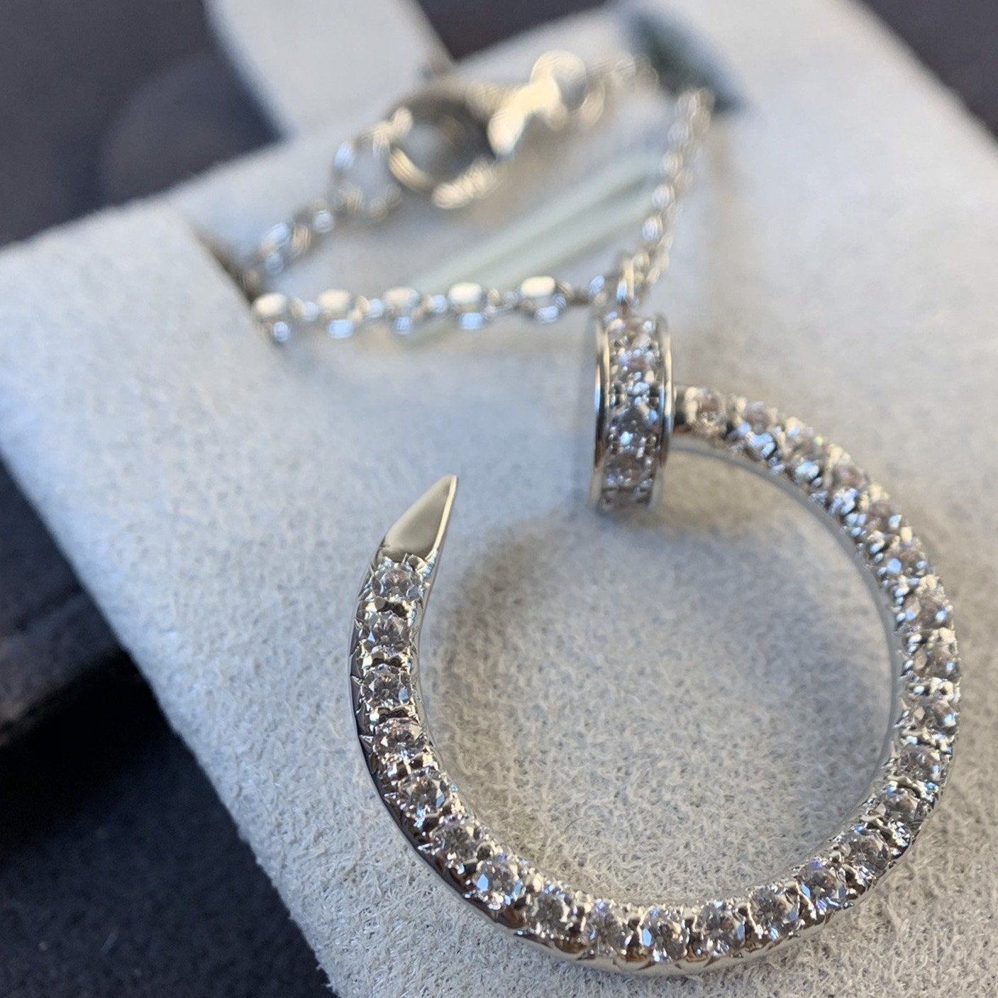 [Vicky]JUSTE NECKLACE SILVER DIAMONDS