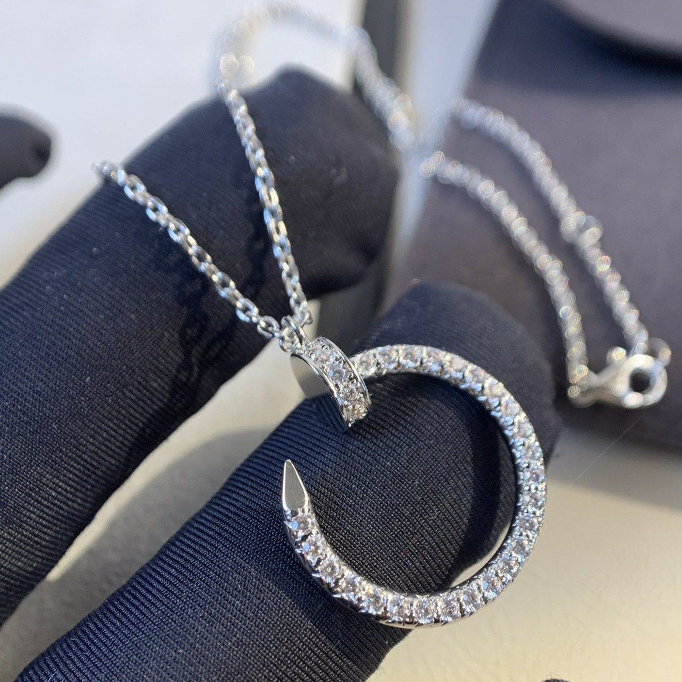 [Vicky]JUSTE NECKLACE SILVER DIAMONDS