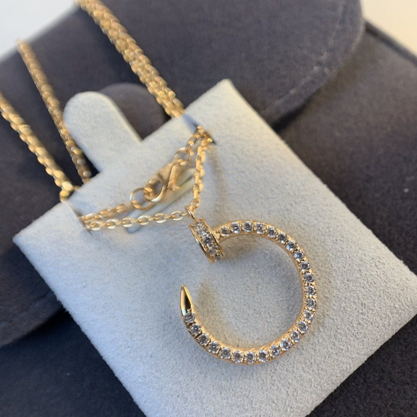 [Vicky]JUSTE NECKLACE PINK GOLD DIAMONDS