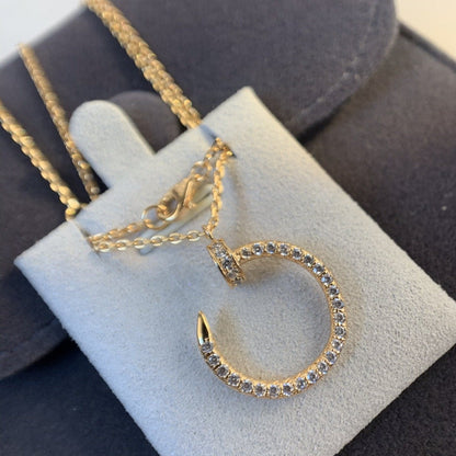 [Vicky]JUSTE NECKLACE PINK GOLD DIAMONDS