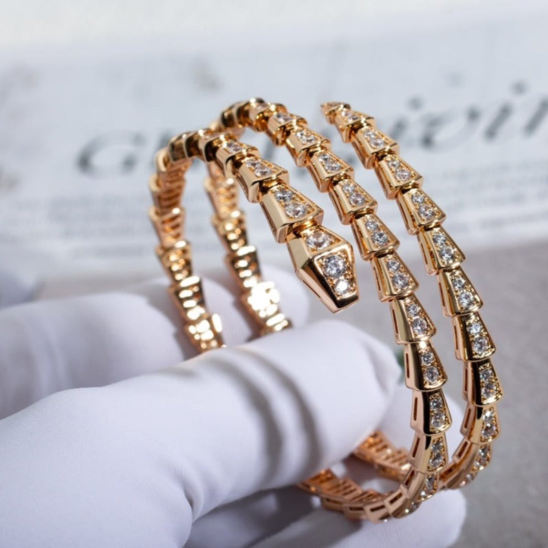 [Vicky]SERPENTI BRACELET PINK GOLD DIAMOND DOUBLE ROW