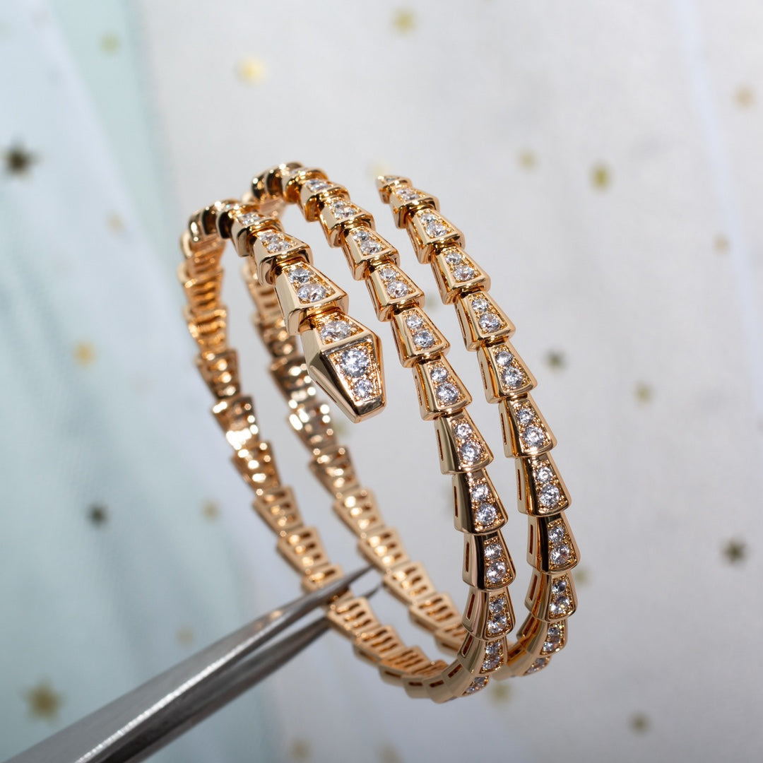 [Vicky]SERPENTI BRACELET PINK GOLD DIAMOND DOUBLE ROW
