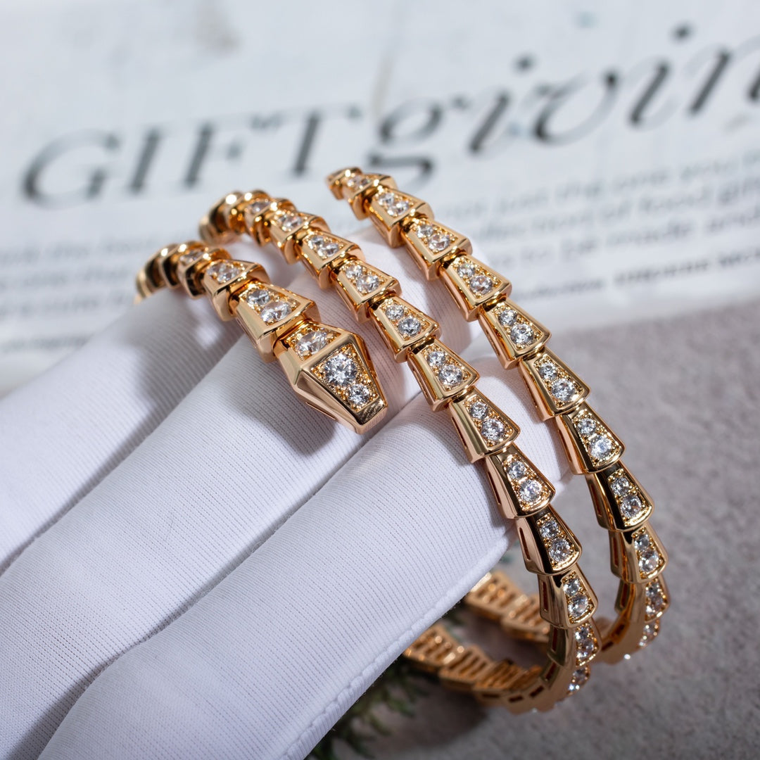 [Vicky]SERPENTI BRACELET PINK GOLD DIAMOND DOUBLE ROW