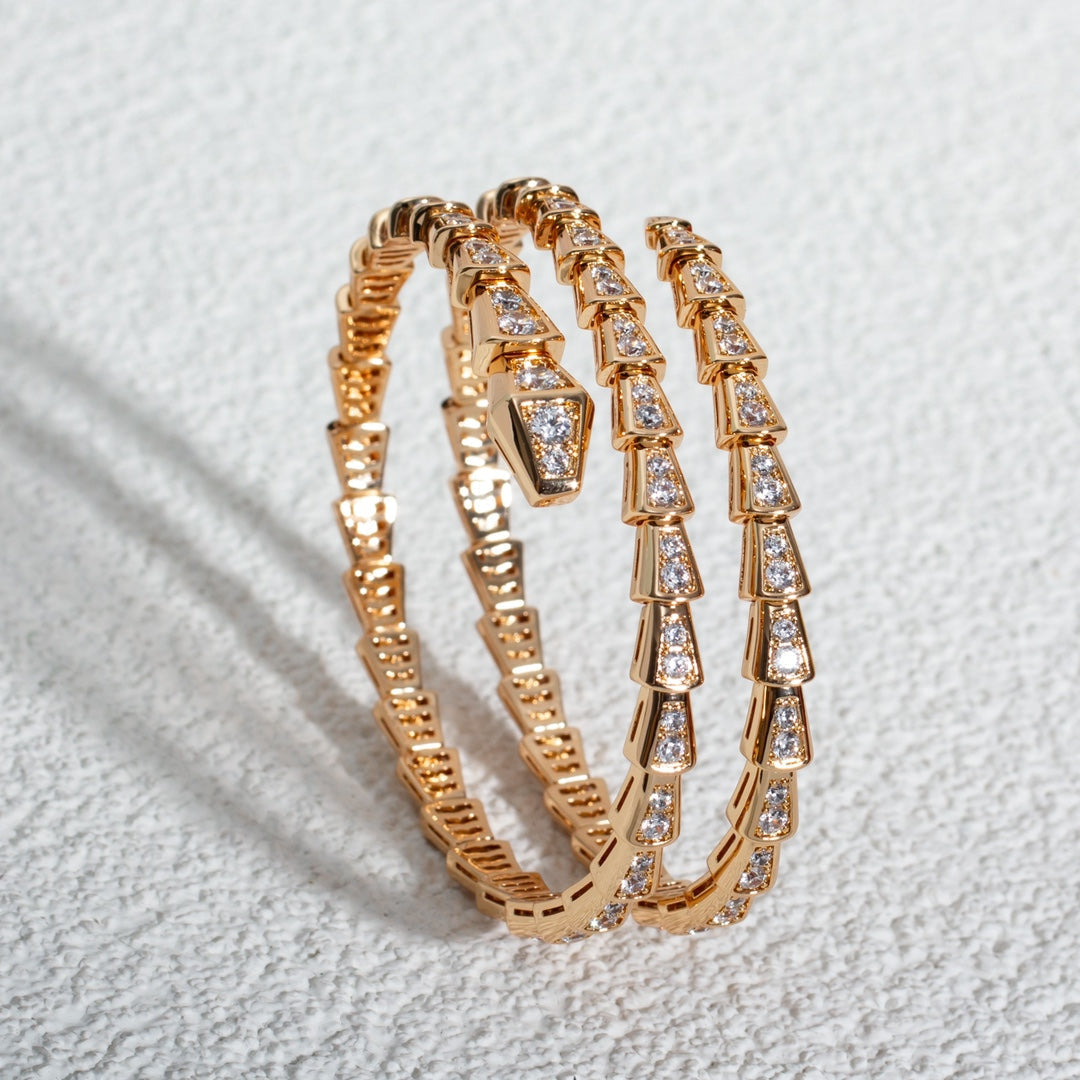 [Vicky]SERPENTI BRACELET PINK GOLD DIAMOND DOUBLE ROW