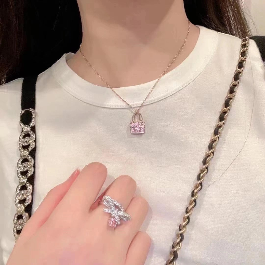 [Vicky]CONSTANCE PEDANT PURPLE DIAMOND NECKLACE