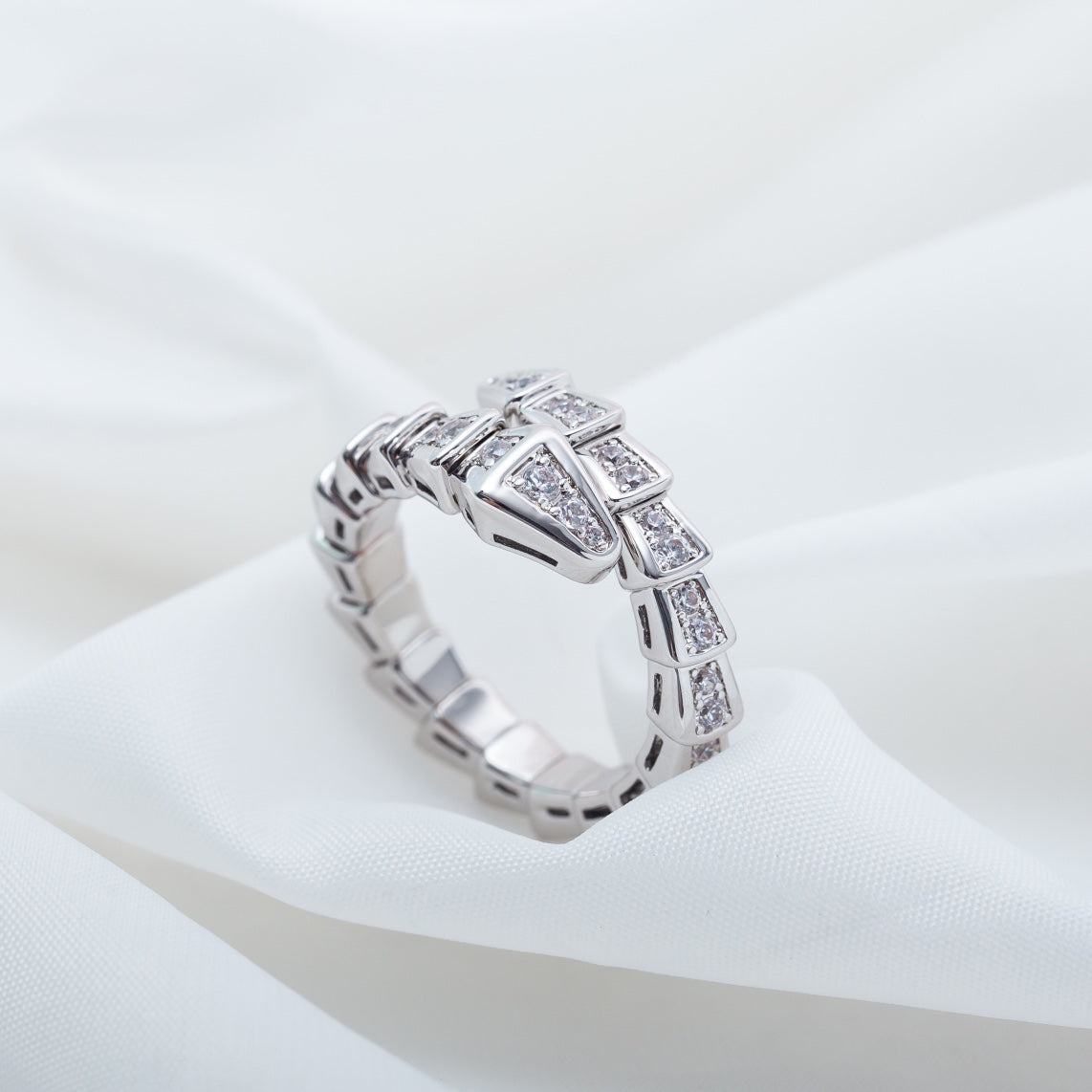 [Vicky]SERPENTI RING SILVER DIAMOND PAVED 4MM