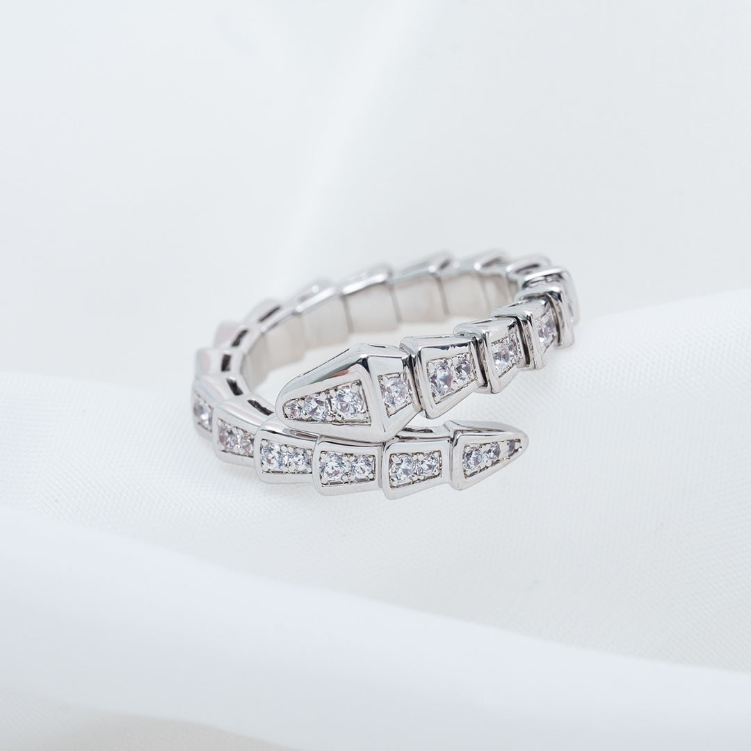 [Vicky]SERPENTI RING SILVER DIAMOND PAVED 4MM