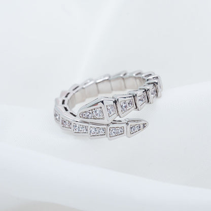 [Vicky]SERPENTI RING SILVER DIAMOND PAVED 4MM