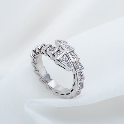 [Vicky]SERPENTI RING SILVER DIAMOND PAVED 4MM
