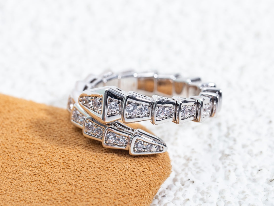 [Vicky]SERPENTI RING SILVER DIAMOND PAVED 4MM