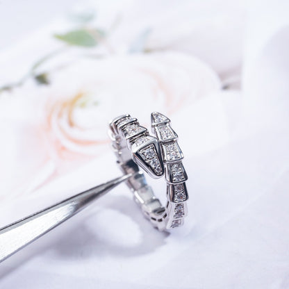 [Vicky]SERPENTI RING SILVER DIAMOND PAVED 4MM