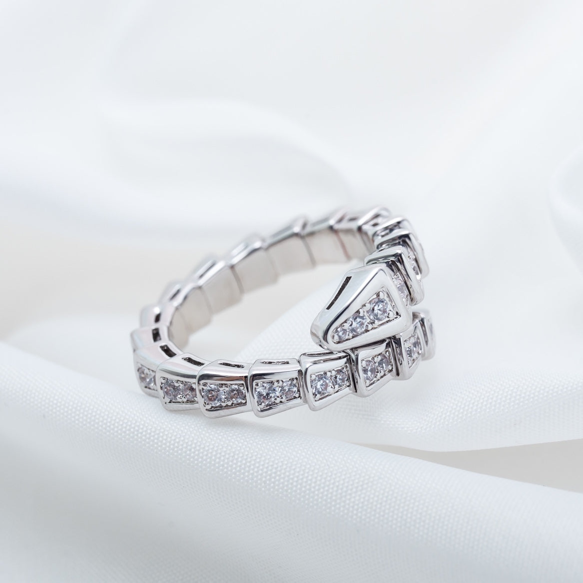 [Vicky]SERPENTI RING SILVER DIAMOND PAVED 4MM