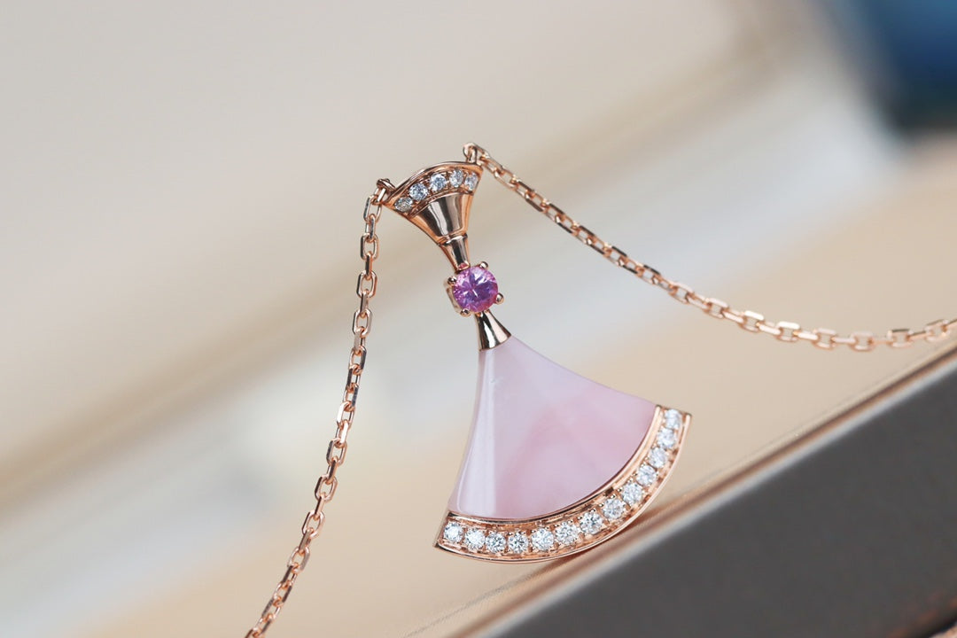 [Vicky]DREAM NECKLACE PINK MOP DIAMOND