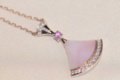 [Vicky]DREAM NECKLACE PINK MOP DIAMOND